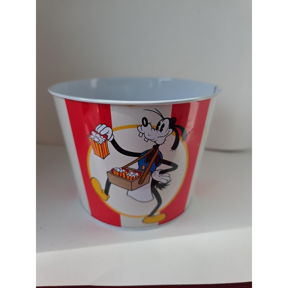 Vintage Disney Metal Popcorn Bowls Set of 3 Mickey Minnie Donald Goofy Striped - Picture 13 of 13